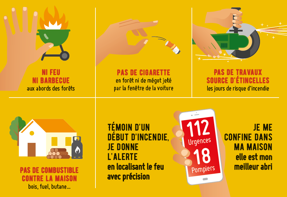 CANICULE – Risque de feu de forêt élevé et mesures d’interdiction