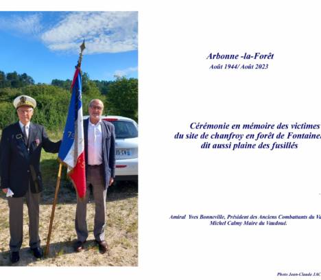 20 août : 79ème hommage aux 36 fusillés de la Plaine de Chanfroy