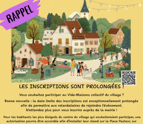 Vide-maisons collectif : prolongation des inscriptions