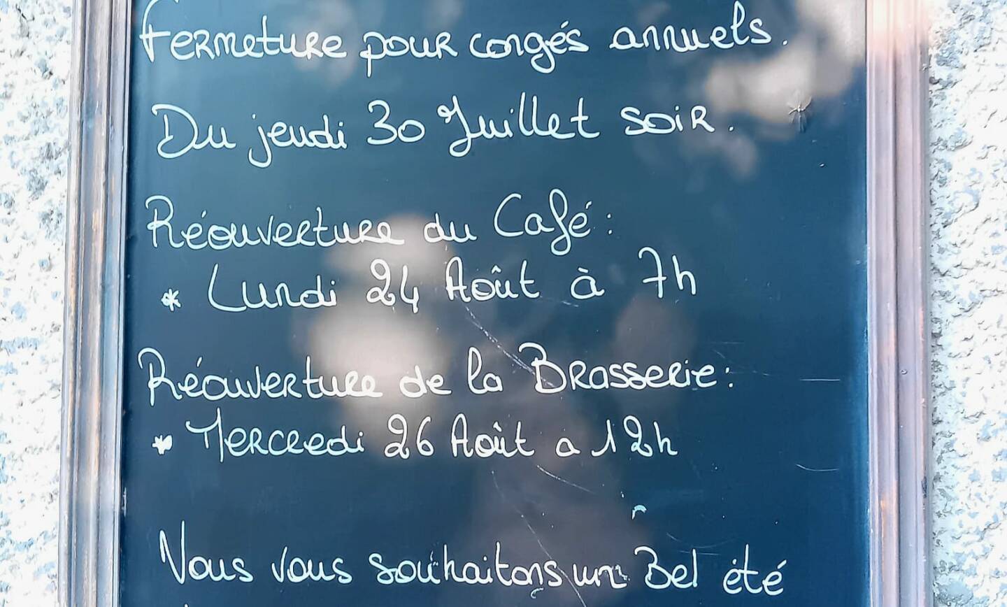 Fermeture pour congés annuels du Café Denecourt