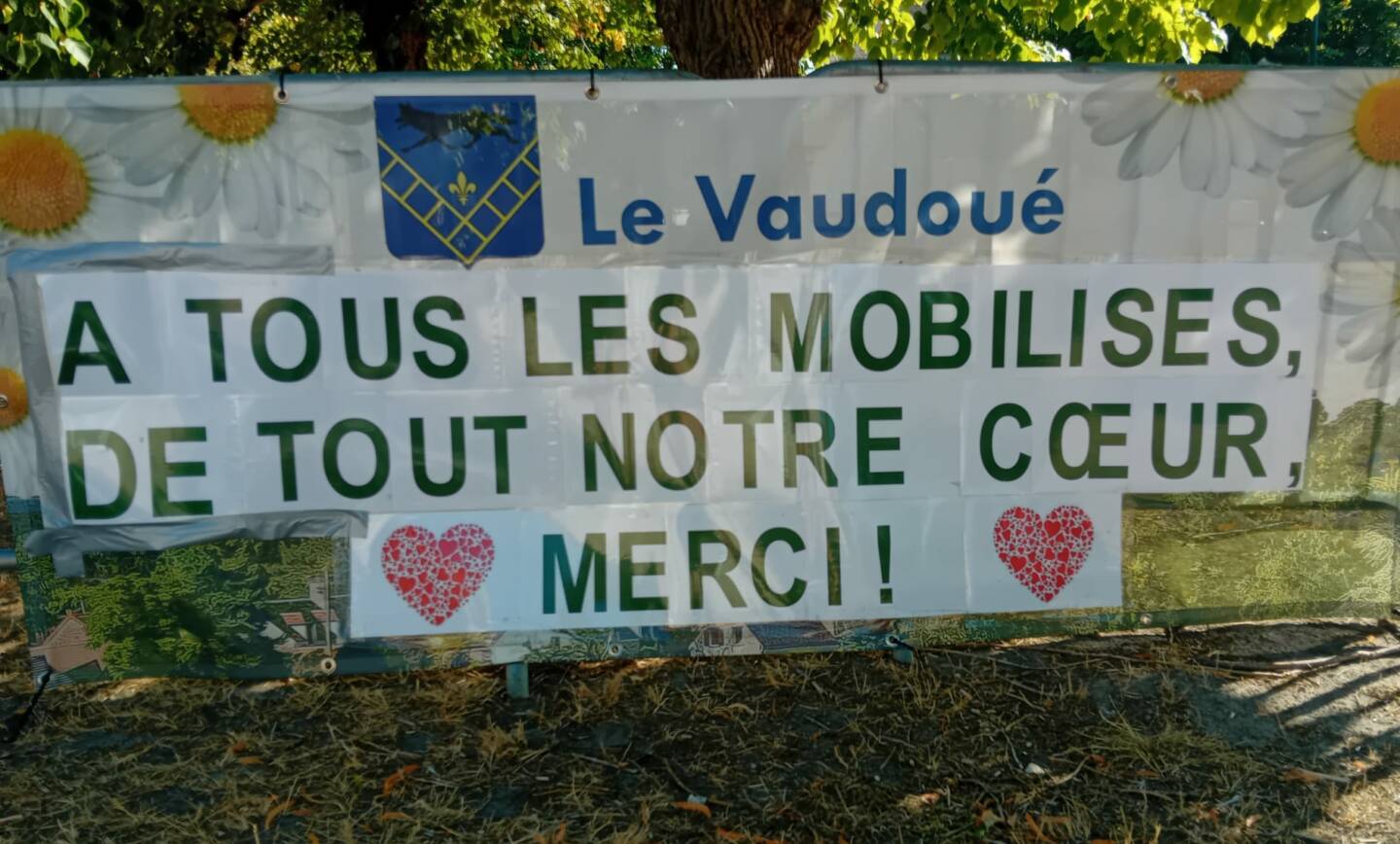 Message de remerciements suite aux incendies